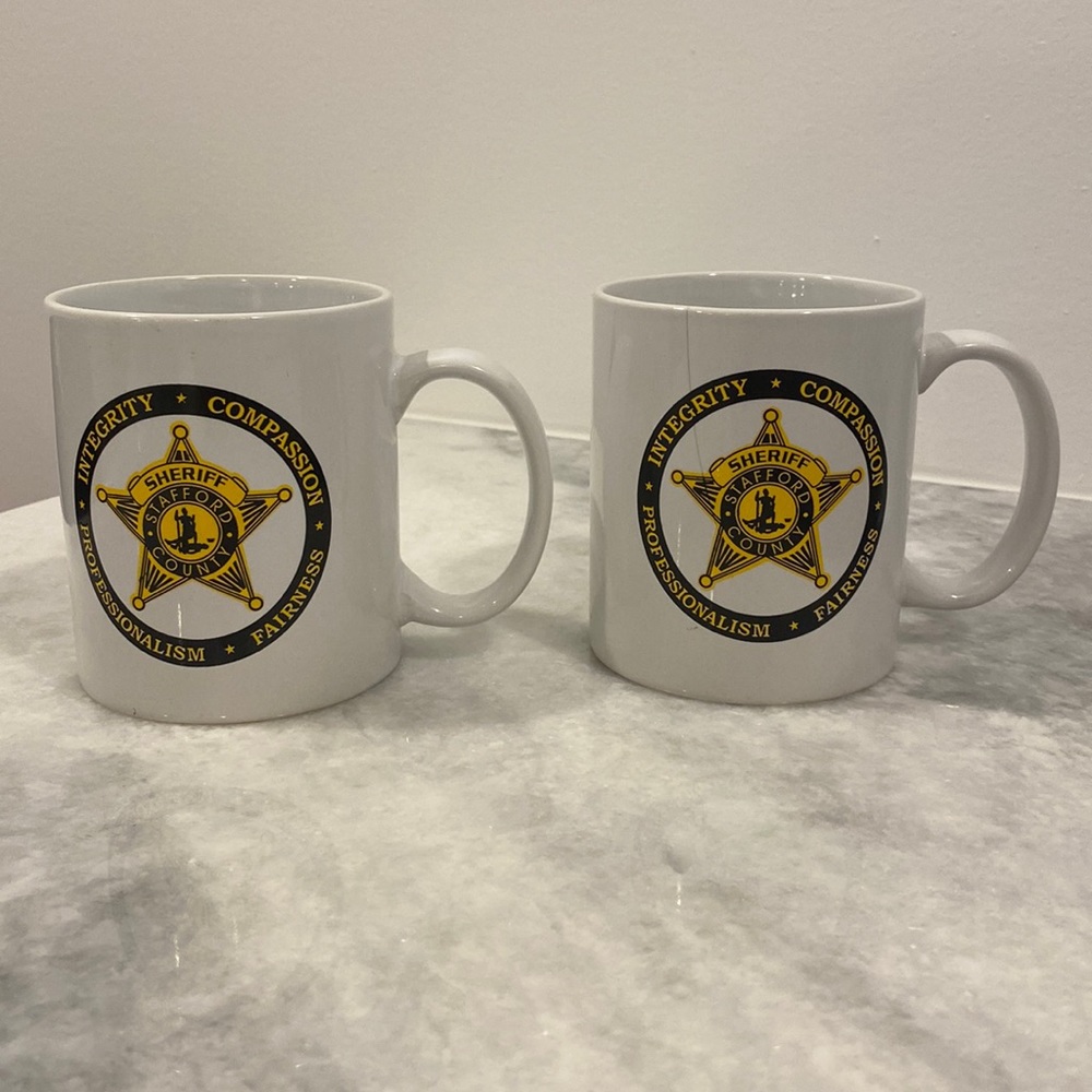 Sheriff Stafford County glass mug.